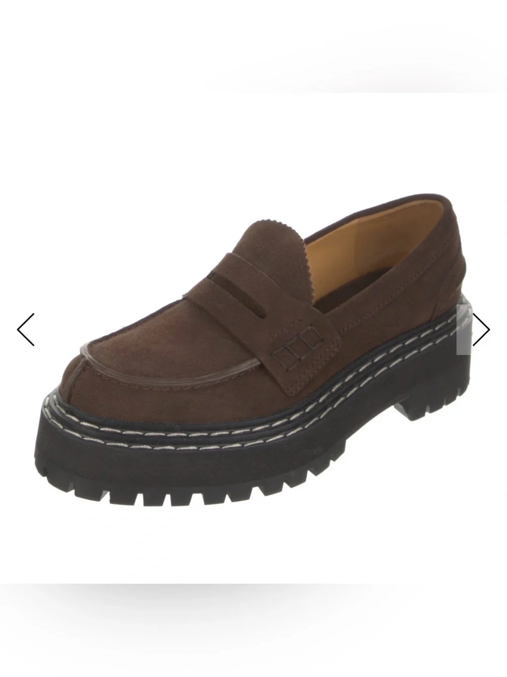 Proenza Schouler Chunky Brown Suede Penny Loafers